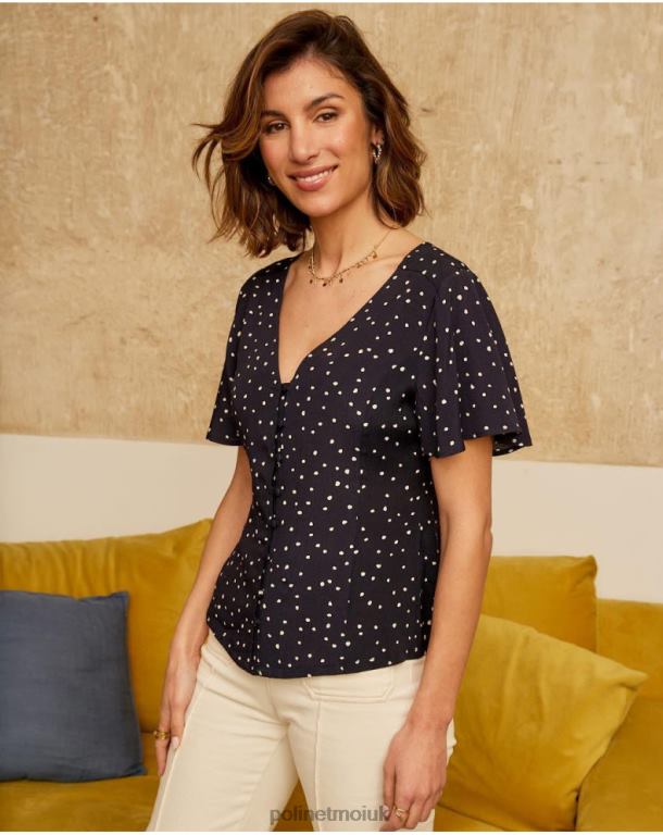 Clothing Polin et moi Mabela Polka Dot Shirt MARINE J4DB6212