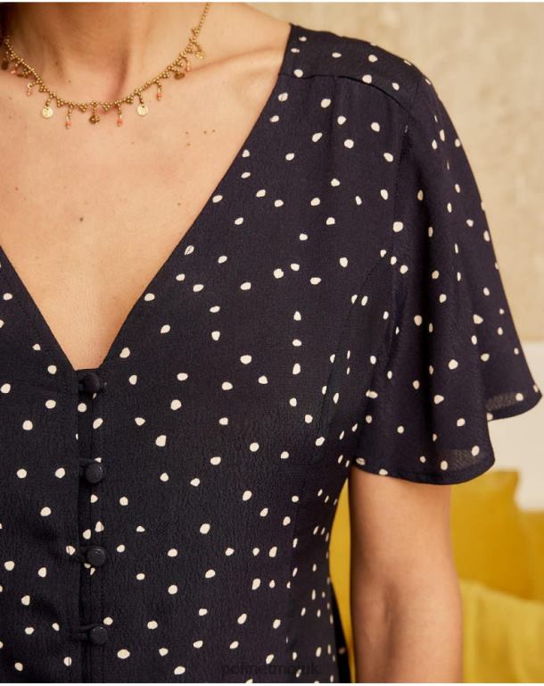 Clothing Polin et moi Mabela Polka Dot Shirt MARINE J4DB6212