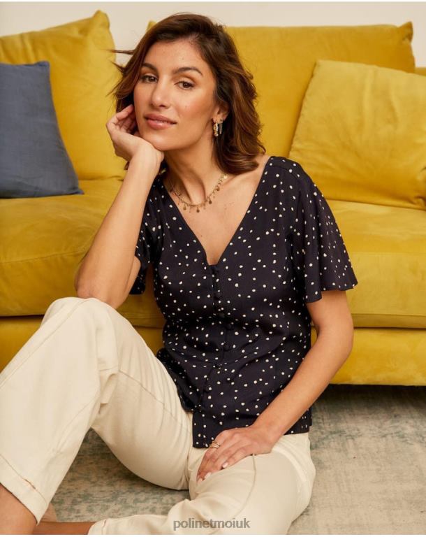 Clothing Polin et moi Mabela Polka Dot Shirt MARINE J4DB6212