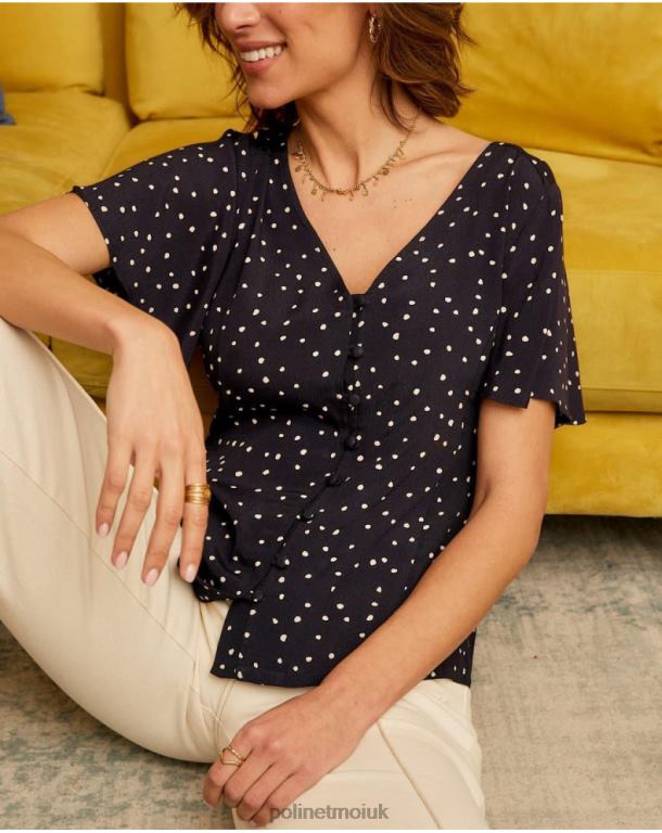 Clothing Polin et moi Mabela Polka Dot Shirt MARINE J4DB6212