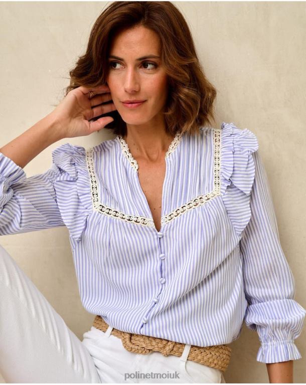 Clothing Polin et moi Maela Striped Shirt Celestial J4DB6150