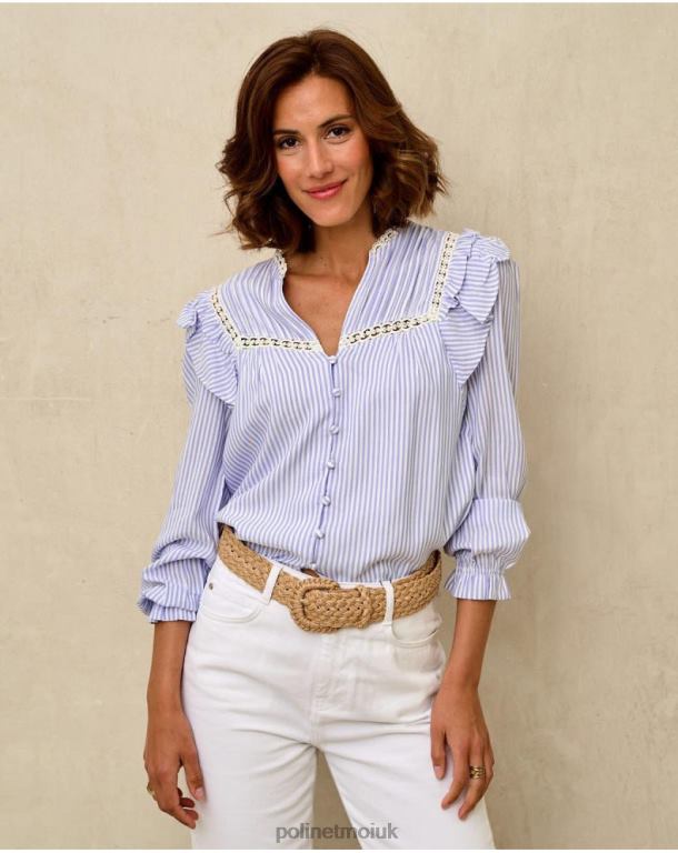 Clothing Polin et moi Maela Striped Shirt Celestial J4DB6150