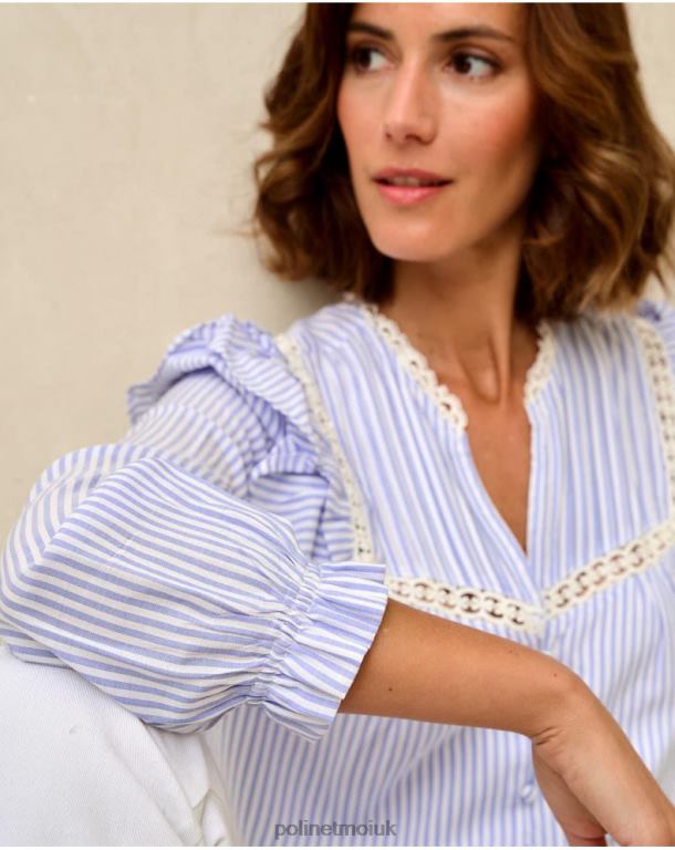 Clothing Polin et moi Maela Striped Shirt Celestial J4DB6150