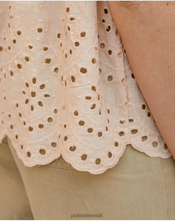 Clothing Polin et moi Marina Openwork Blouse Beige J4DB6237