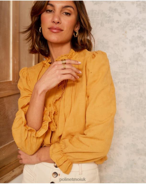 Clothing Polin et moi Naia Lace Shirt ochre J4DB6222