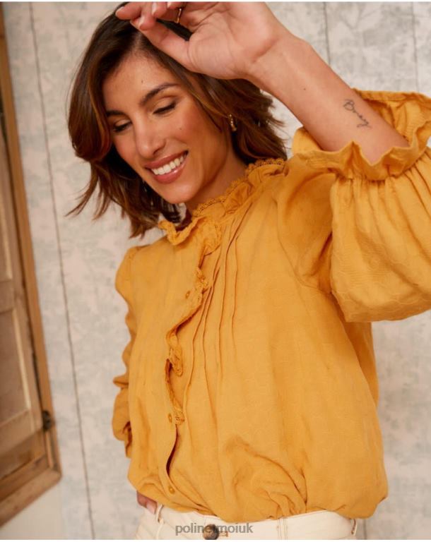 Clothing Polin et moi Naia Lace Shirt ochre J4DB6222