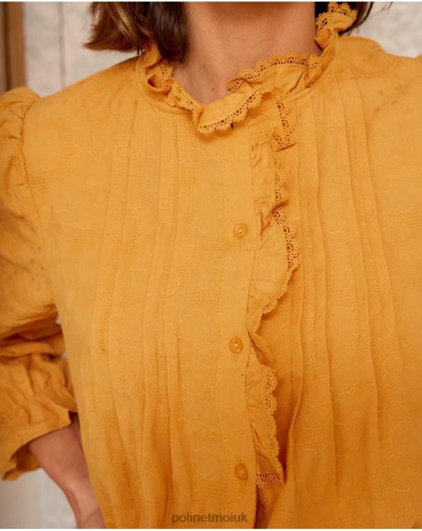 Clothing Polin et moi Naia Lace Shirt ochre J4DB6222