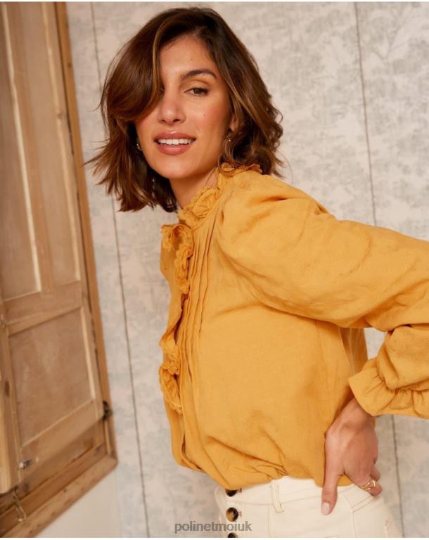 Clothing Polin et moi Naia Lace Shirt ochre J4DB6222