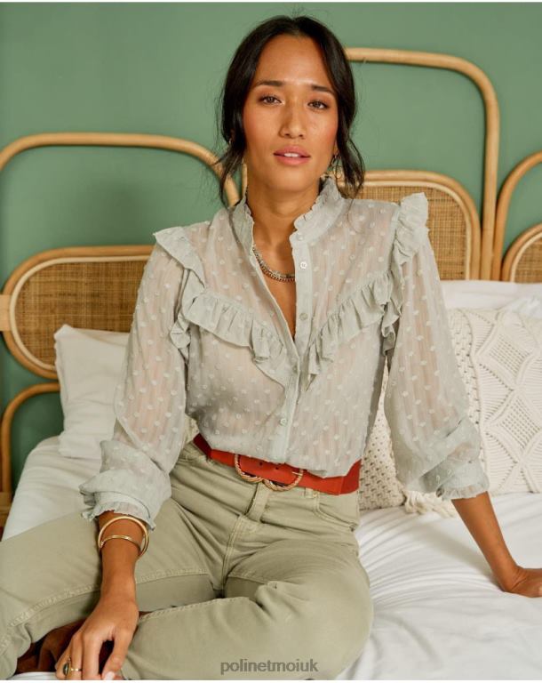 Clothing Polin et moi Plumeti Mona blouse APPLE GREEN/ MINT J4DB6227