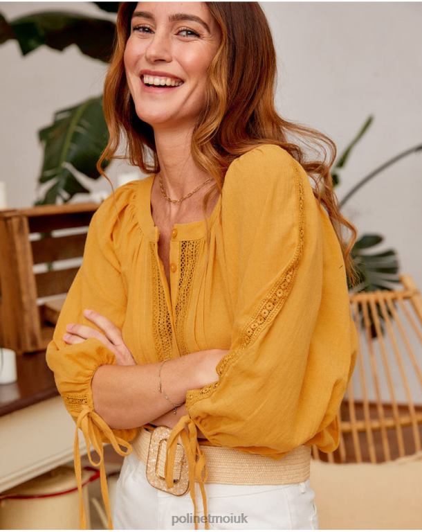 Clothing Polin et moi Rachel Wide Blouse ochre J4DB6232