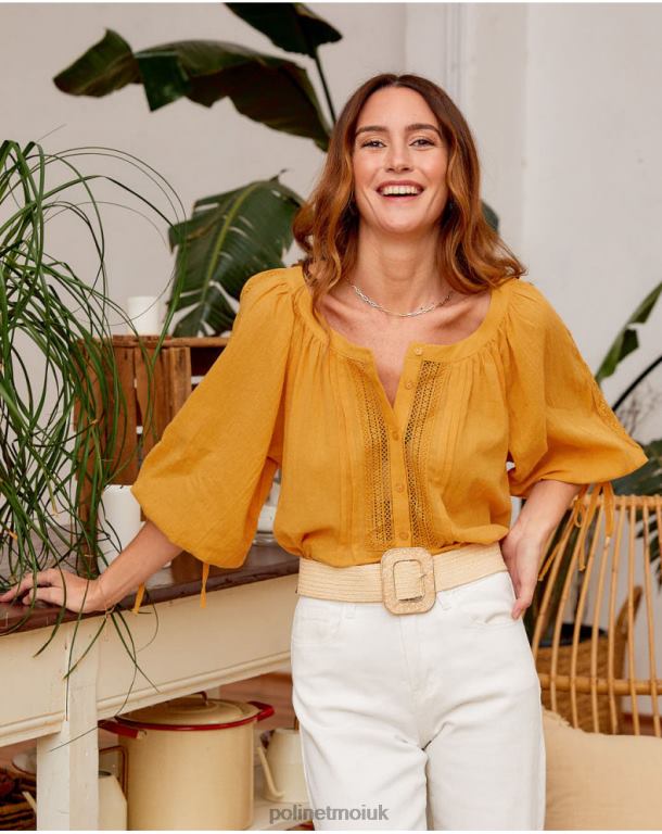 Clothing Polin et moi Rachel Wide Blouse ochre J4DB6232