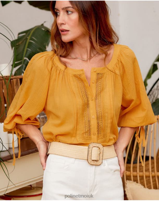 Clothing Polin et moi Rachel Wide Blouse ochre J4DB6232