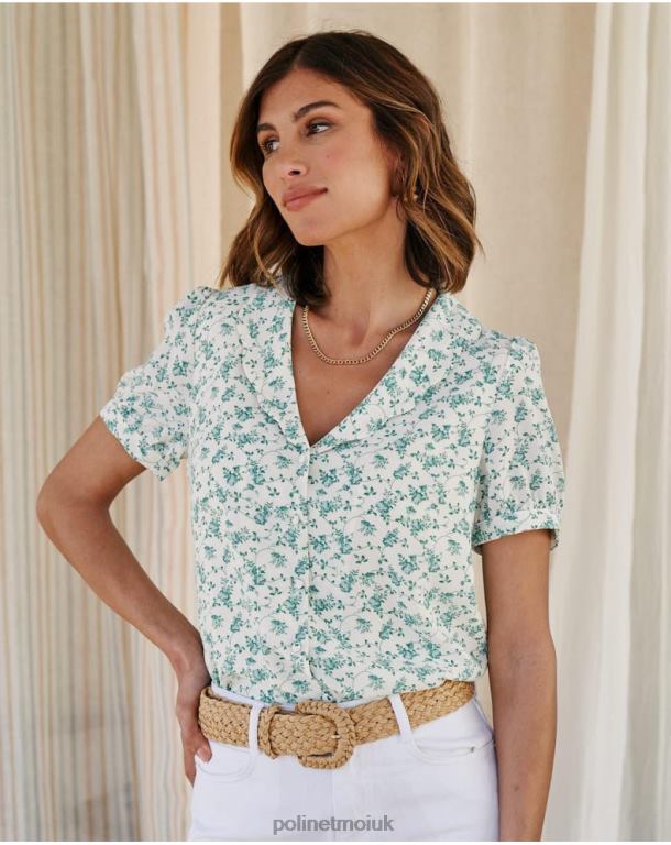Clothing Polin et moi Shirt Flowers May green forest J4DB6186