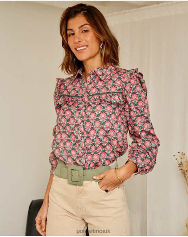 Clothing Polin et moi Shirt Ruffled Calliope Raspberry J4DB6229
