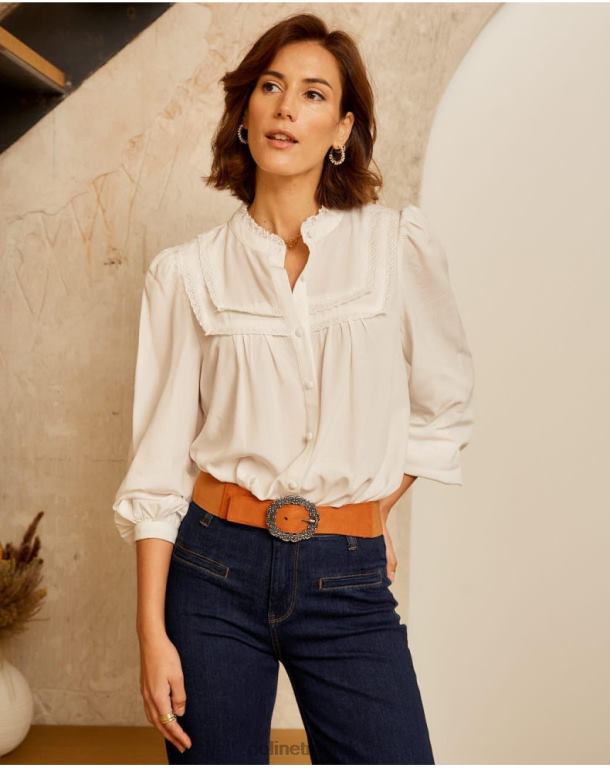 Clothing Polin et moi Shirt Ruffled Hestia white J4DB6216