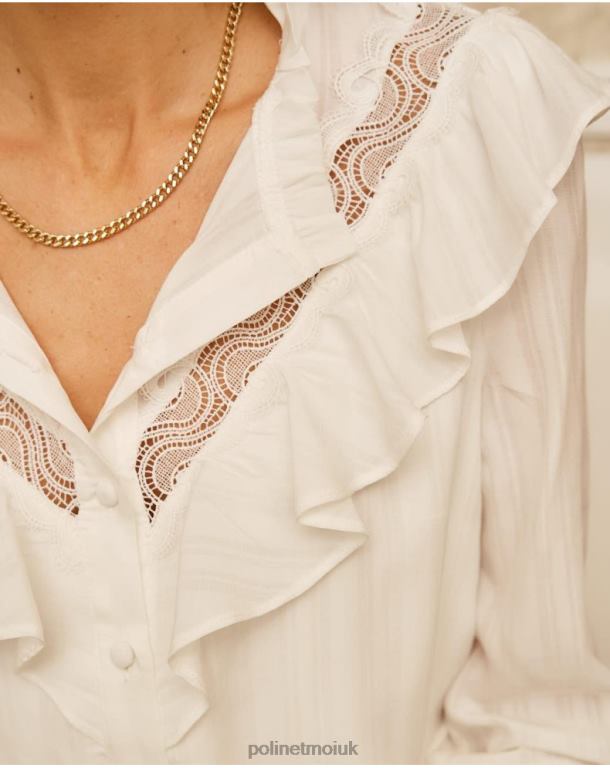 Clothing Polin et moi Shirt Ruffled Lis white J4DB6223