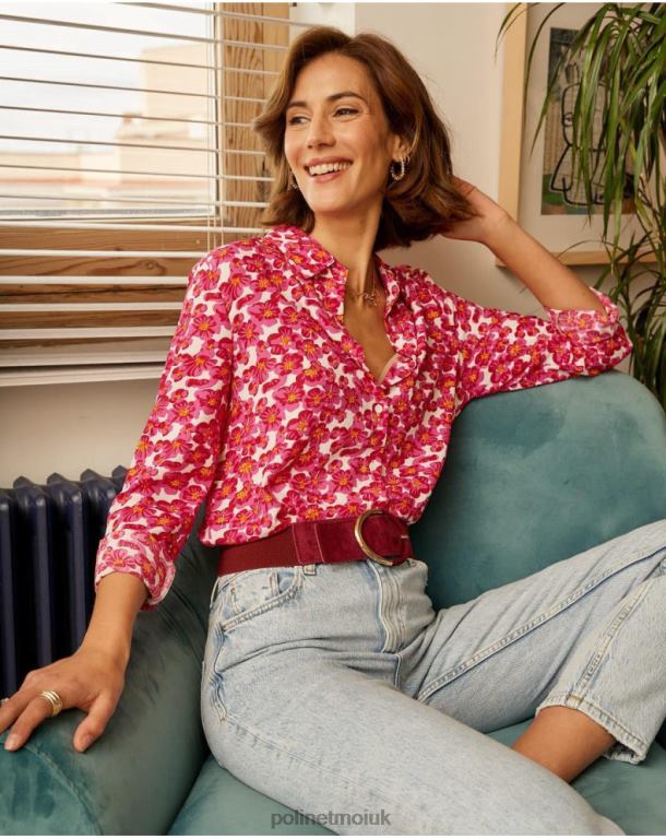 Clothing Polin et moi Shirt with Aixa shine RASPBERRY J4DB6210