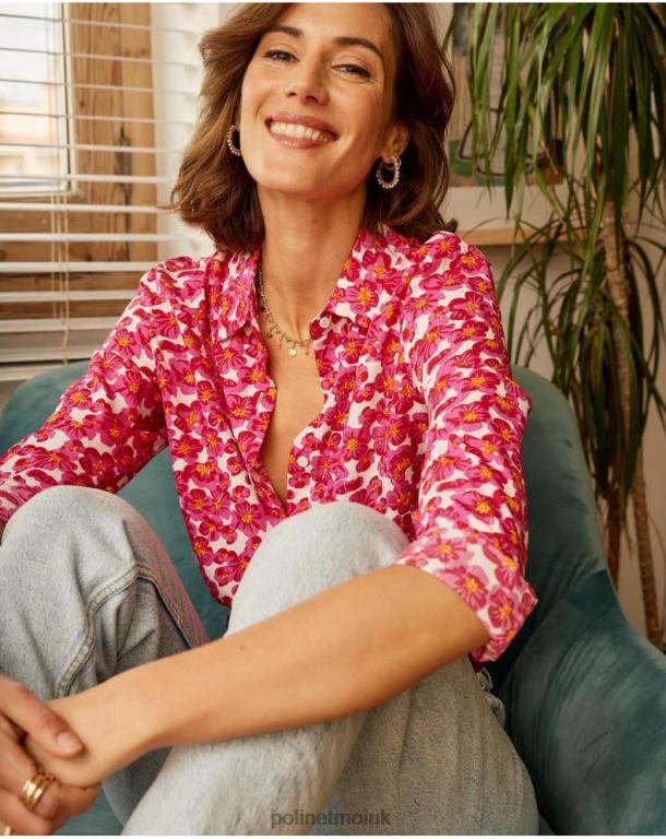 Clothing Polin et moi Shirt with Aixa shine RASPBERRY J4DB6210