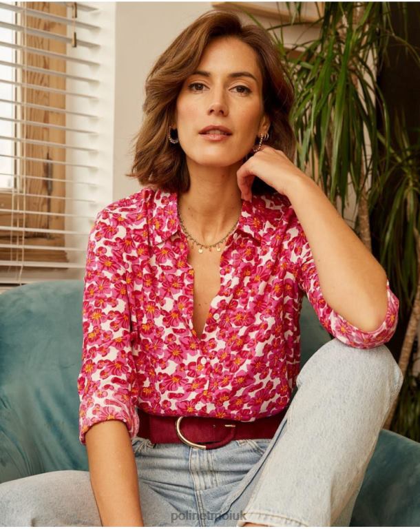 Clothing Polin et moi Shirt with Aixa shine RASPBERRY J4DB6210
