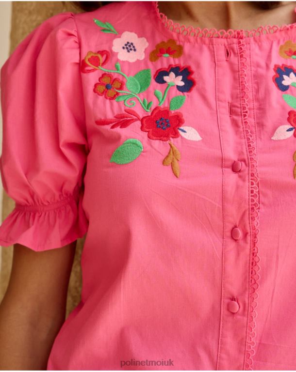 Clothing Polin et moi Tamira Embroidered Blouse Fuchsia J4DB6198
