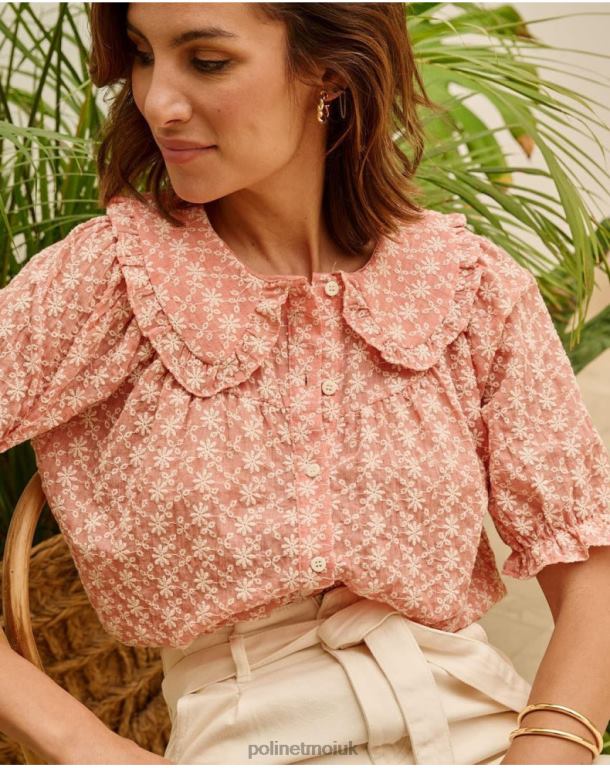 Clothing Polin et moi Tea Embroidered Blouse Makeup J4DB6164