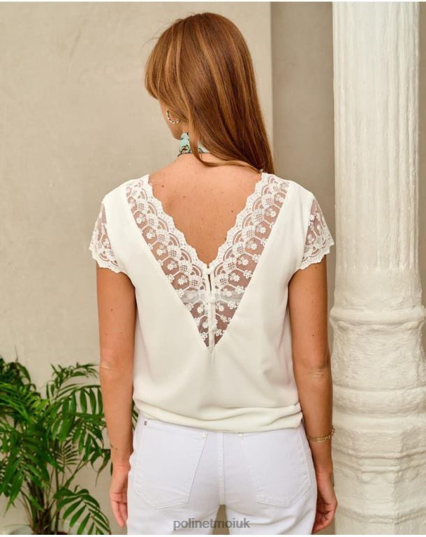 Clothing Polin et moi Top Lace Zaira WHITE J4DB6177