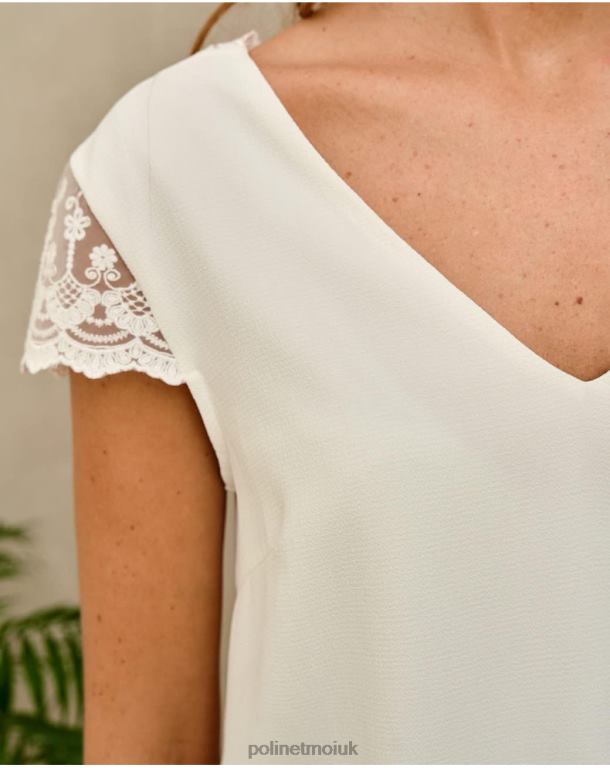 Clothing Polin et moi Top Lace Zaira WHITE J4DB6177