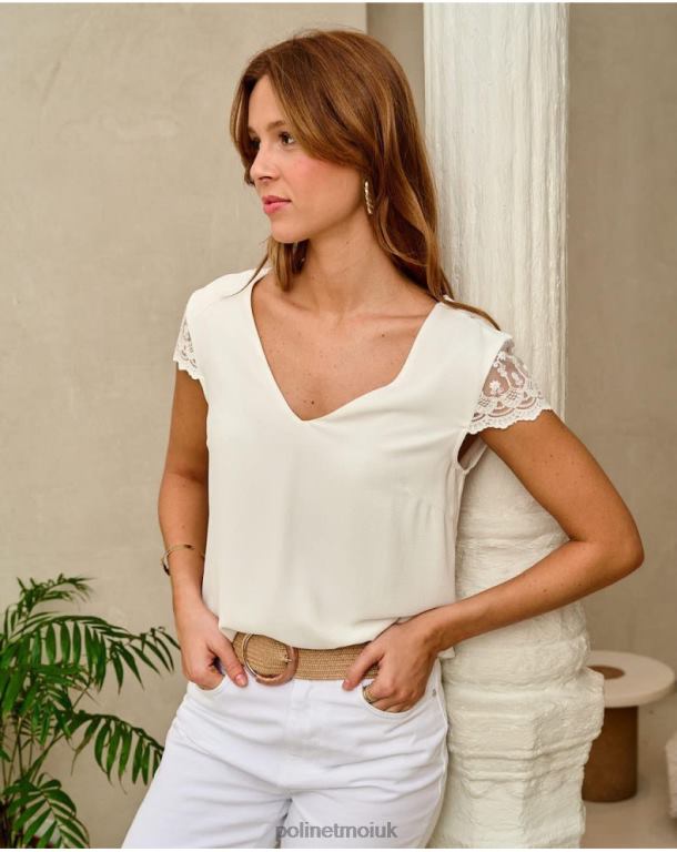 Clothing Polin et moi Top Lace Zaira WHITE J4DB6177