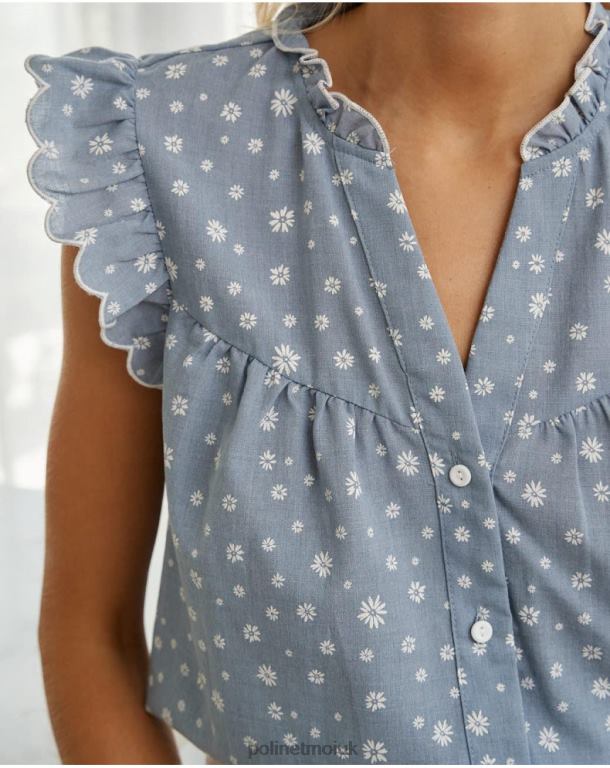 Clothing Polin et moi Top Mady Daisies denim J4DB6146