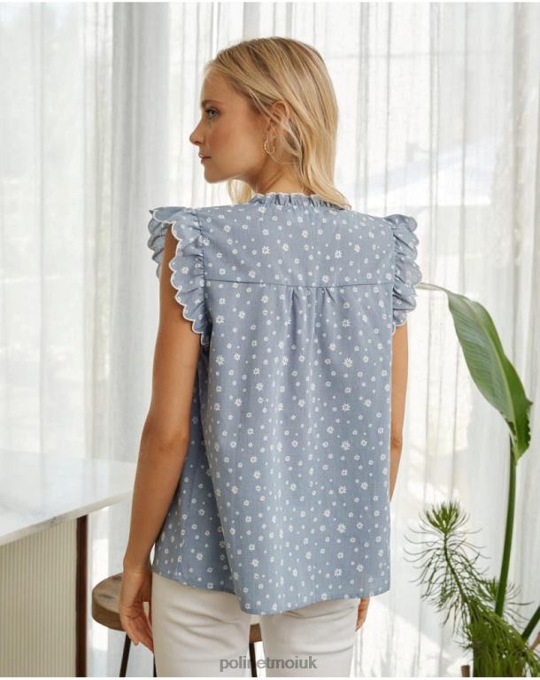Clothing Polin et moi Top Mady Daisies denim J4DB6146
