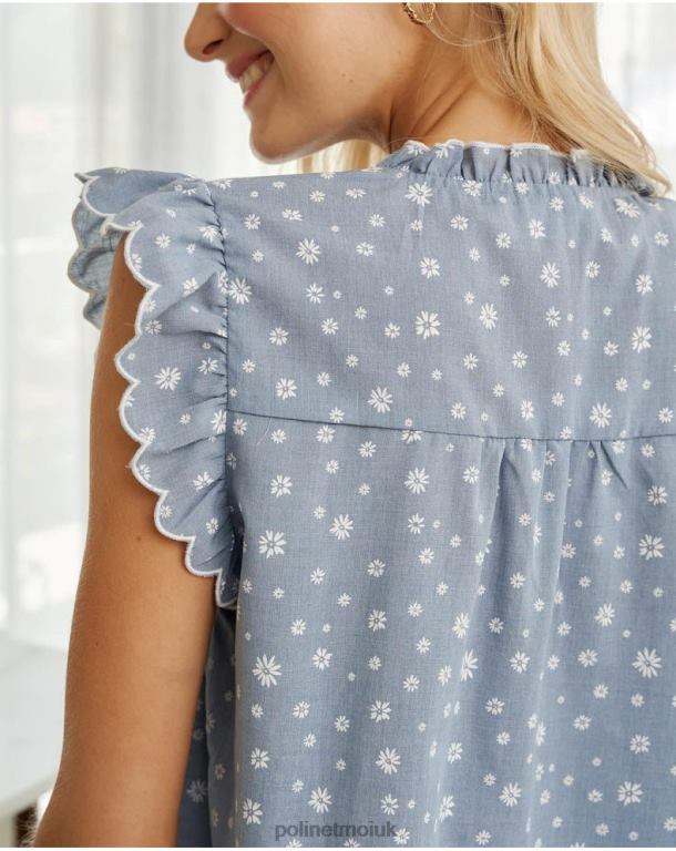 Clothing Polin et moi Top Mady Daisies denim J4DB6146