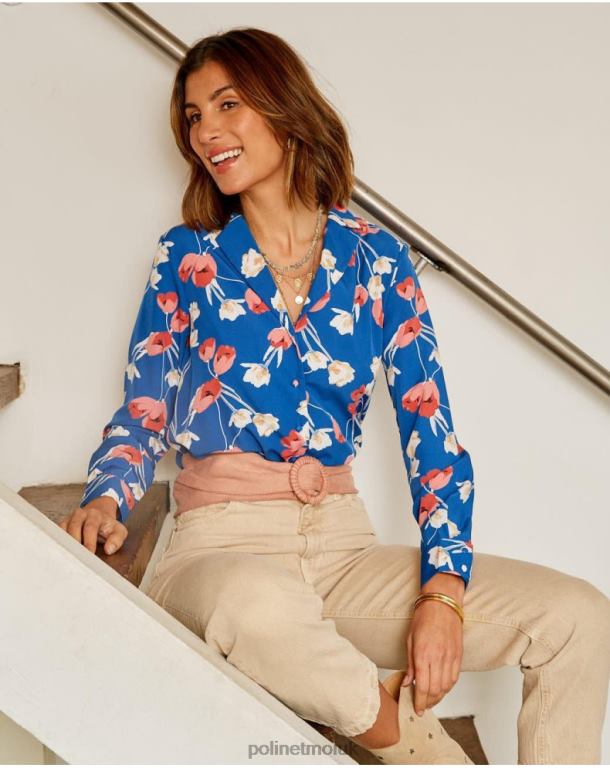 Clothing Polin et moi Tulip Shirt Talia klein blue J4DB6224