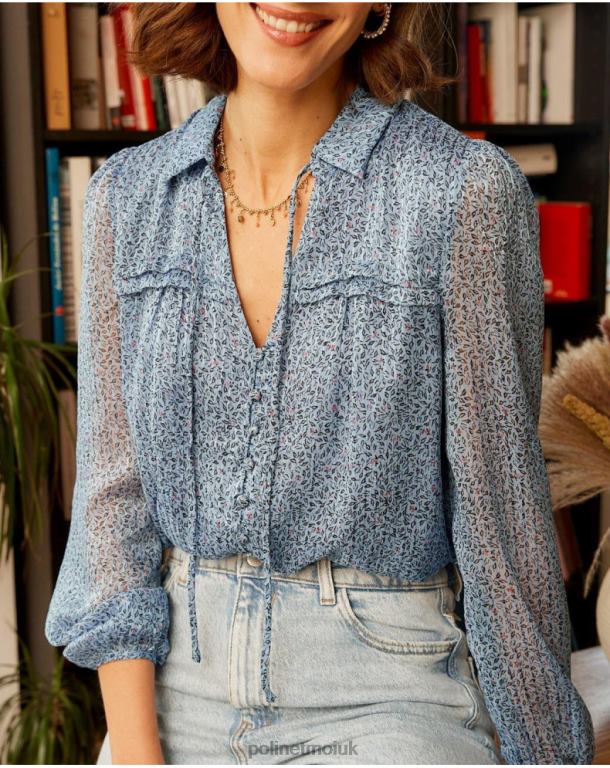 Clothing Polin et moi Xia Blouse Buttons klein blue J4DB6217