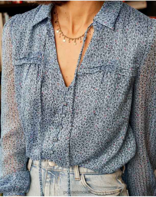 Clothing Polin et moi Xia Blouse Buttons klein blue J4DB6217