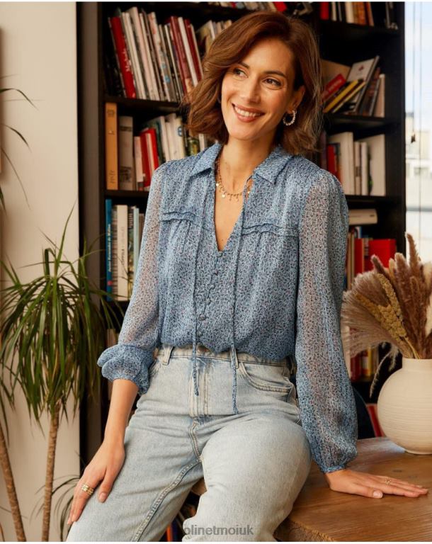 Clothing Polin et moi Xia Blouse Buttons klein blue J4DB6217