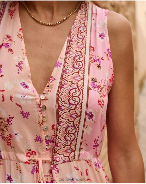 Clothing Polin et moi Adri Floral Dress Salmon J4DB653
