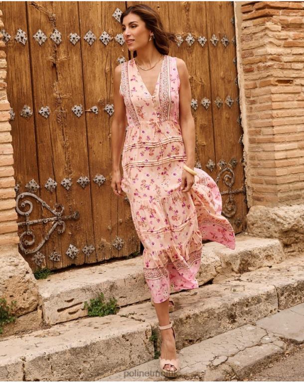 Clothing Polin et moi Adri Floral Dress Salmon J4DB653