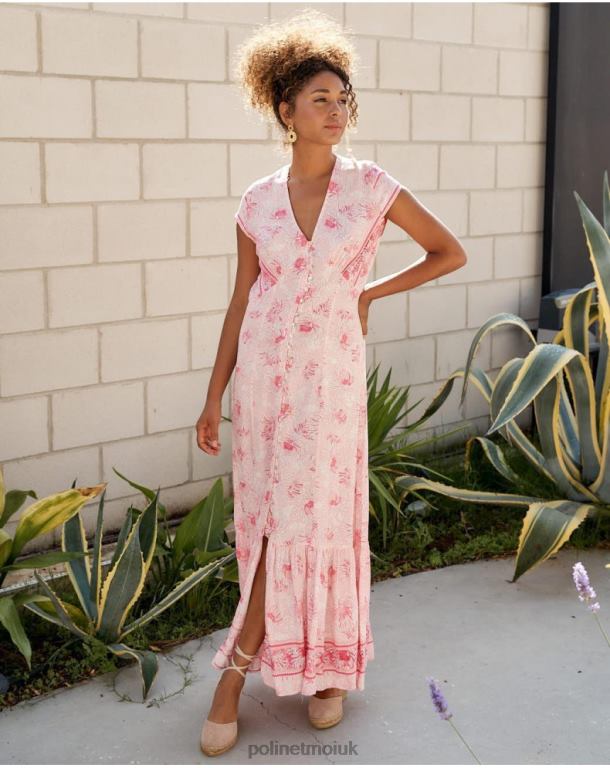 Clothing Polin et moi Adriana Buttons Dress ROSE J4DB613