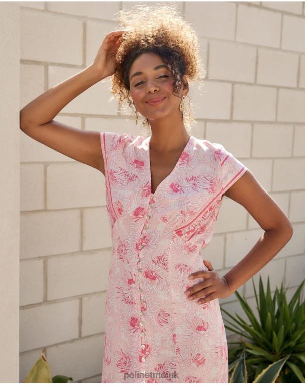 Clothing Polin et moi Adriana Buttons Dress ROSE J4DB613