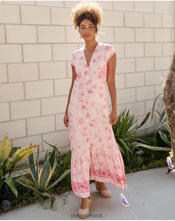 Clothing Polin et moi Adriana Buttons Dress ROSE J4DB613