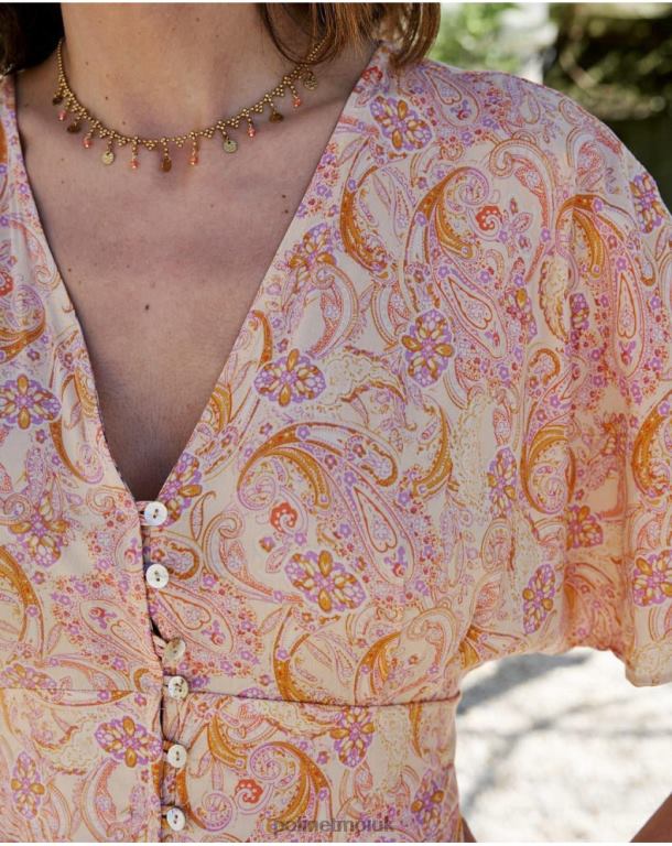 Clothing Polin et moi Agustina Buttons Dress ochre J4DB6110