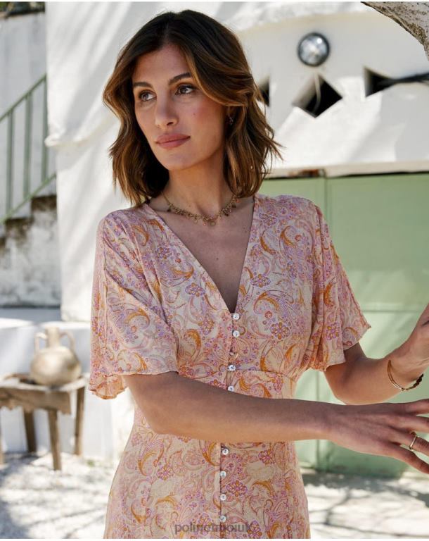 Clothing Polin et moi Agustina Buttons Dress ochre J4DB6110