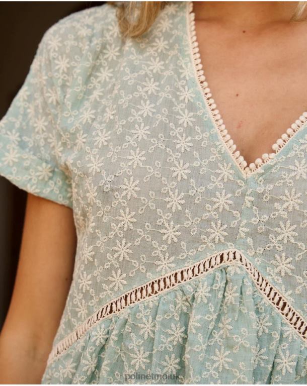 Clothing Polin et moi Babydoll Magdalena dress Water green J4DB638