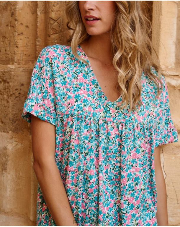 Clothing Polin et moi Babydoll Monkey Isabel Turquoise J4DB64