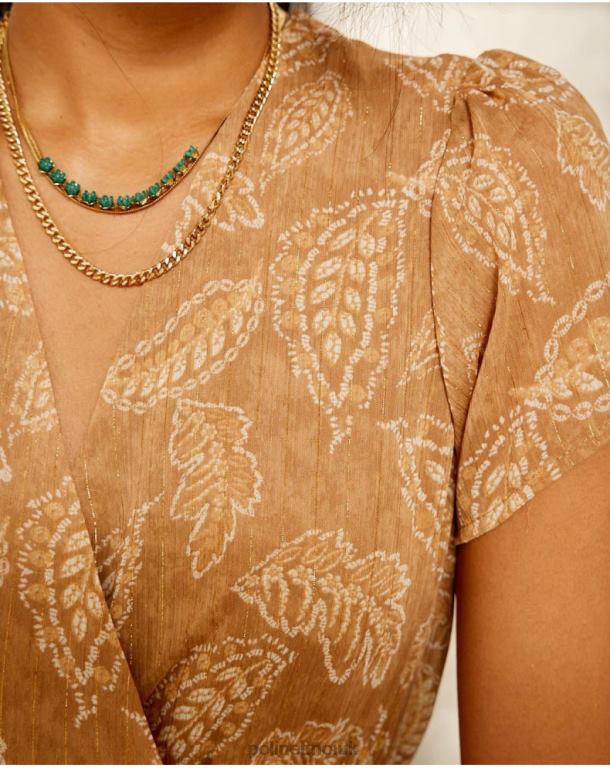 Clothing Polin et moi Bambina Leaves Dress camel J4DB6137