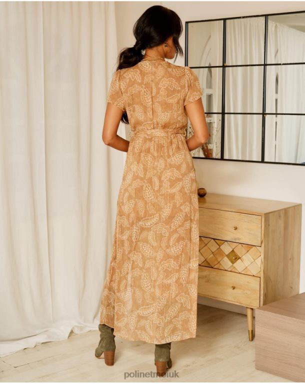 Clothing Polin et moi Bambina Leaves Dress camel J4DB6137