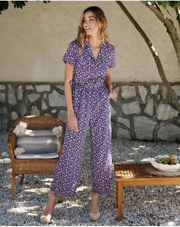 Clothing Polin et moi Benazir Floral Monkey Purple J4DB6104