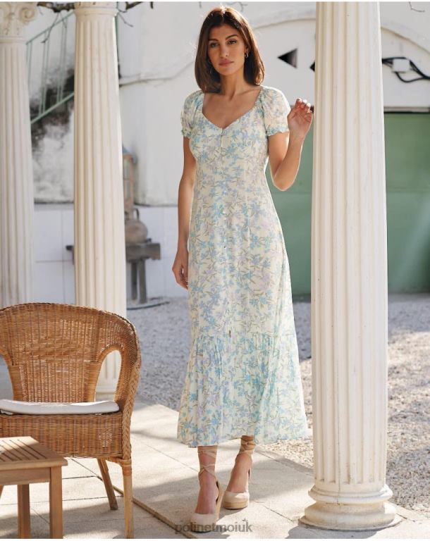 Clothing Polin et moi Clarise Buttons Dress Eucalyptus J4DB669