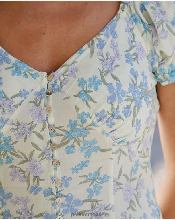 Clothing Polin et moi Clarise Buttons Dress Eucalyptus J4DB669