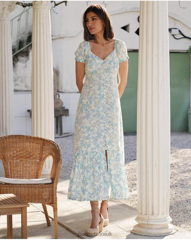 Clothing Polin et moi Clarise Buttons Dress Eucalyptus J4DB669